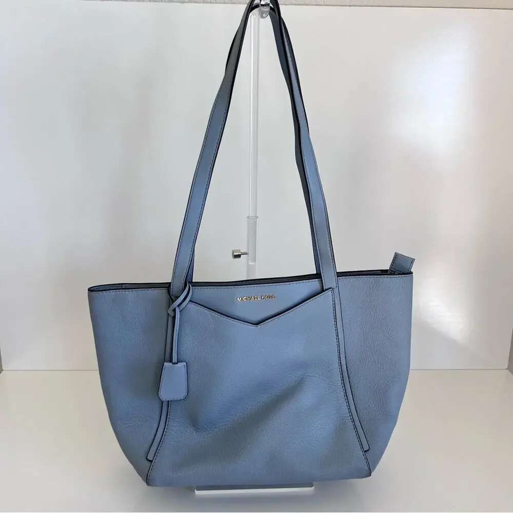 Michael Kors Whitney Pebbled Leather Tote Pale Blue‎